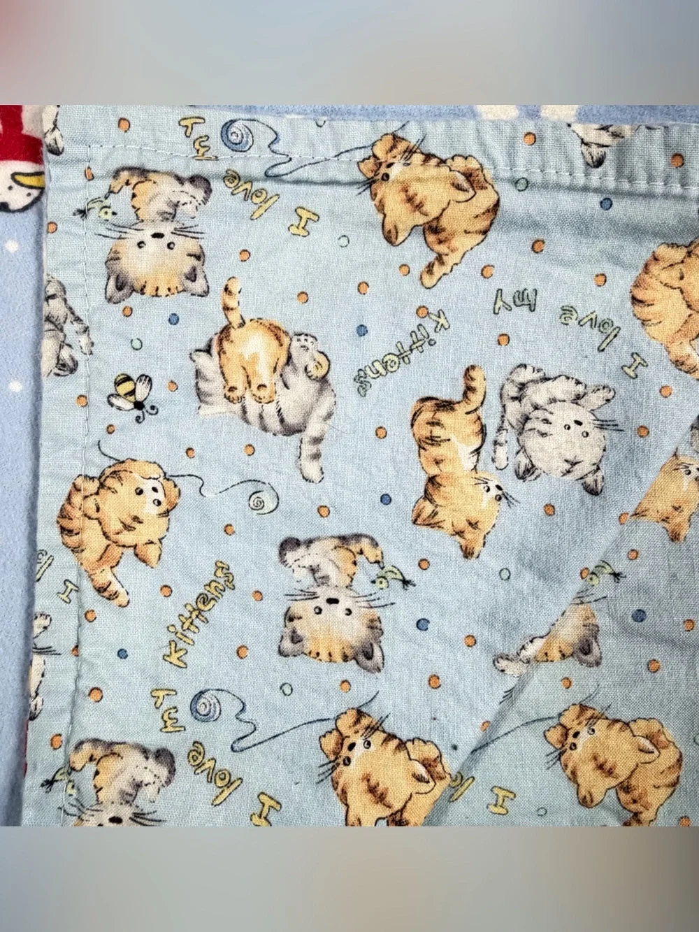 Light Blue Reversible Penguin & Animal Print Quilt Throw